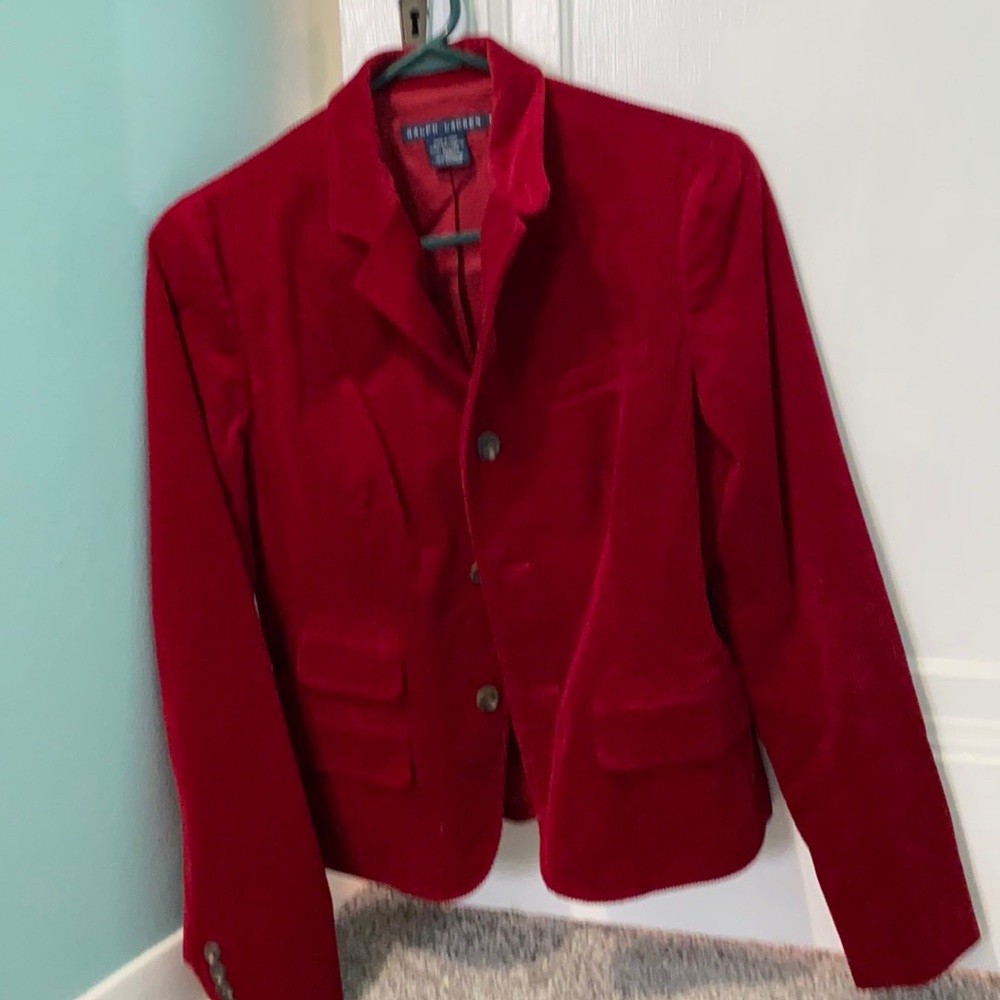 Ralph Lauren Red corduroy short blazer